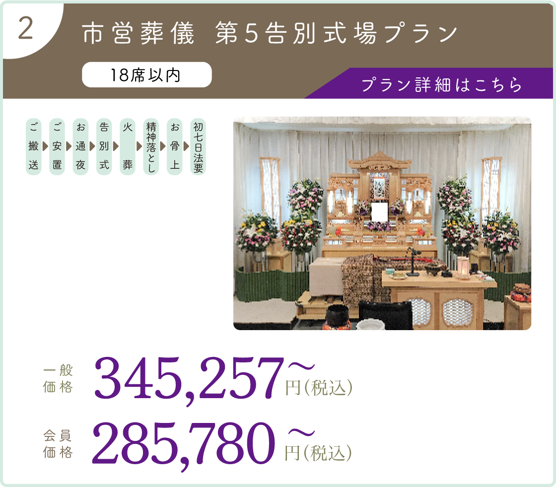 2:市営葬儀 第5告別式場プラン